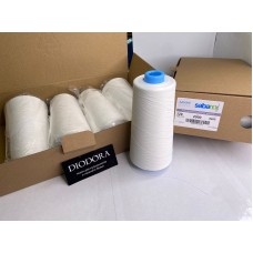 Нить швейная текстурированная Sabatex 120 белый (001), 10000м