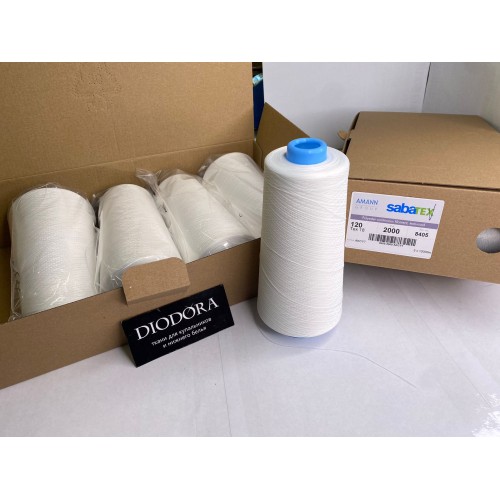 Нить швейная текстурированная Sabatex 120 белый (001), 10000м