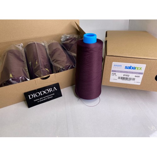 Нить швейная текстурированная Sabatex 120 сливовое вино (076), 10000м