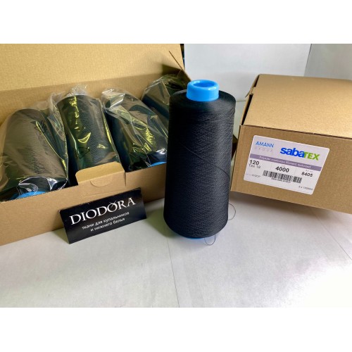 Нить швейная текстурированная Sabatex 120 черный (170), 10000м