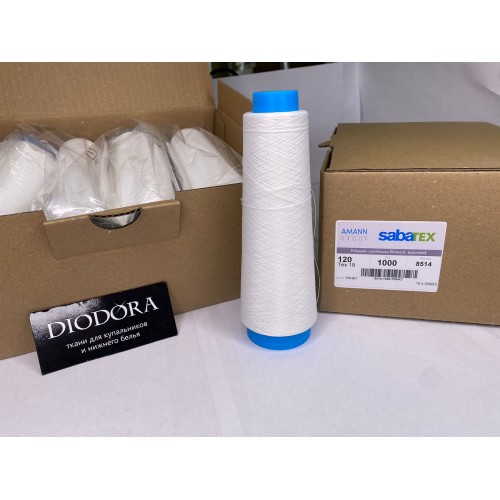 Нить швейная текстурированная Sabatex 120 сумрачный белый (004), 3000м