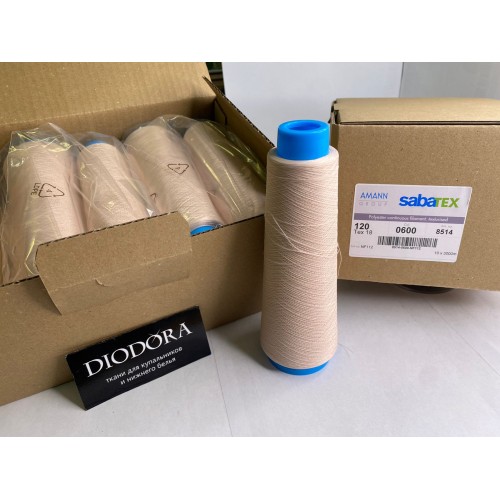 Нить швейная текстурированная Sabatex 120 серебристый пион (168), 3000м