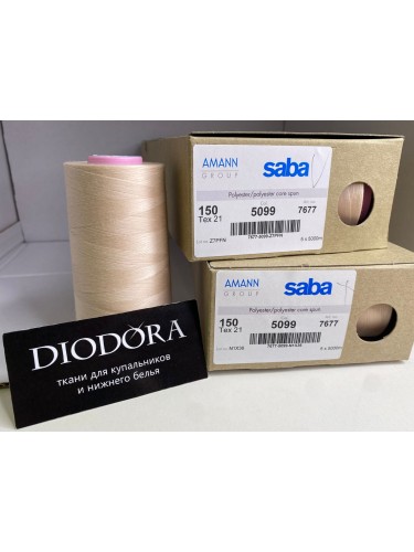 Нить швейная армированная Saba 150 жасмин (1294), 5000м