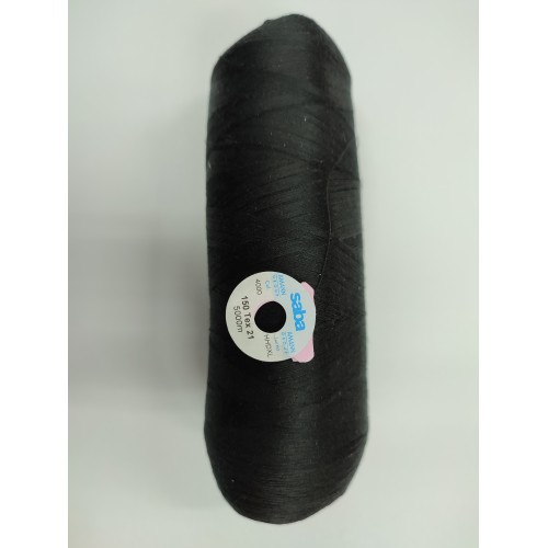 Нить швейная армированная Saba 150 черный (170), 5000м уценка