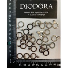 Кольцо с крючком металлическое GYK10BK серебро (SS) HQ