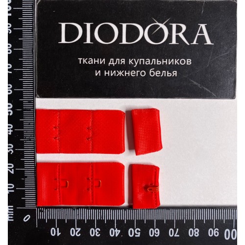 Застежка крючки-петли F.1842-1AEE красный (100)