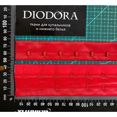 Застежка крючки-петли в рулоне F.1842-1REH красный (100)