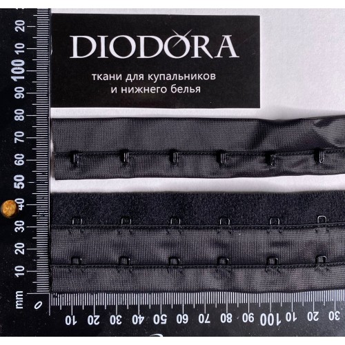 Застежка крючки-петли в рулоне 4422-2REH черный (170)