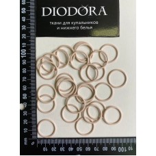 Кольцо металлическое M019 серебристый пион (168)