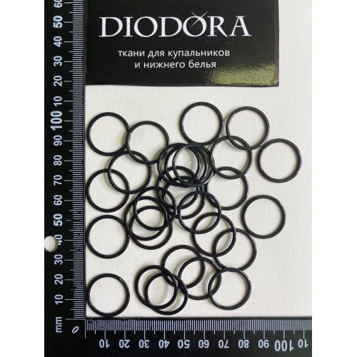 Кольцо металлическое M019 черный (170)