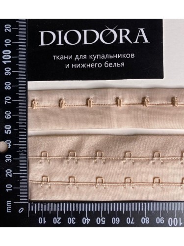 Застежка крючки-петли в рулоне 4419-2REH серебристый пион (168)