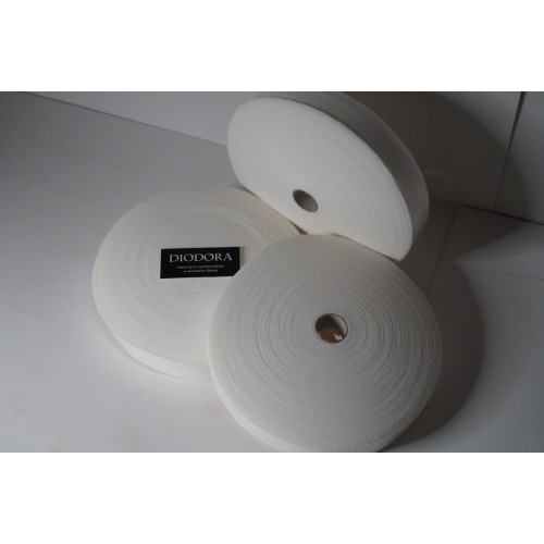 Бейка неэластичная бархотка из 6180 сумрачный белый (004) шир. 4,0см