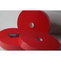 Бейка неэластичная бархотка из 6180 красный (100) шир. 4,0см