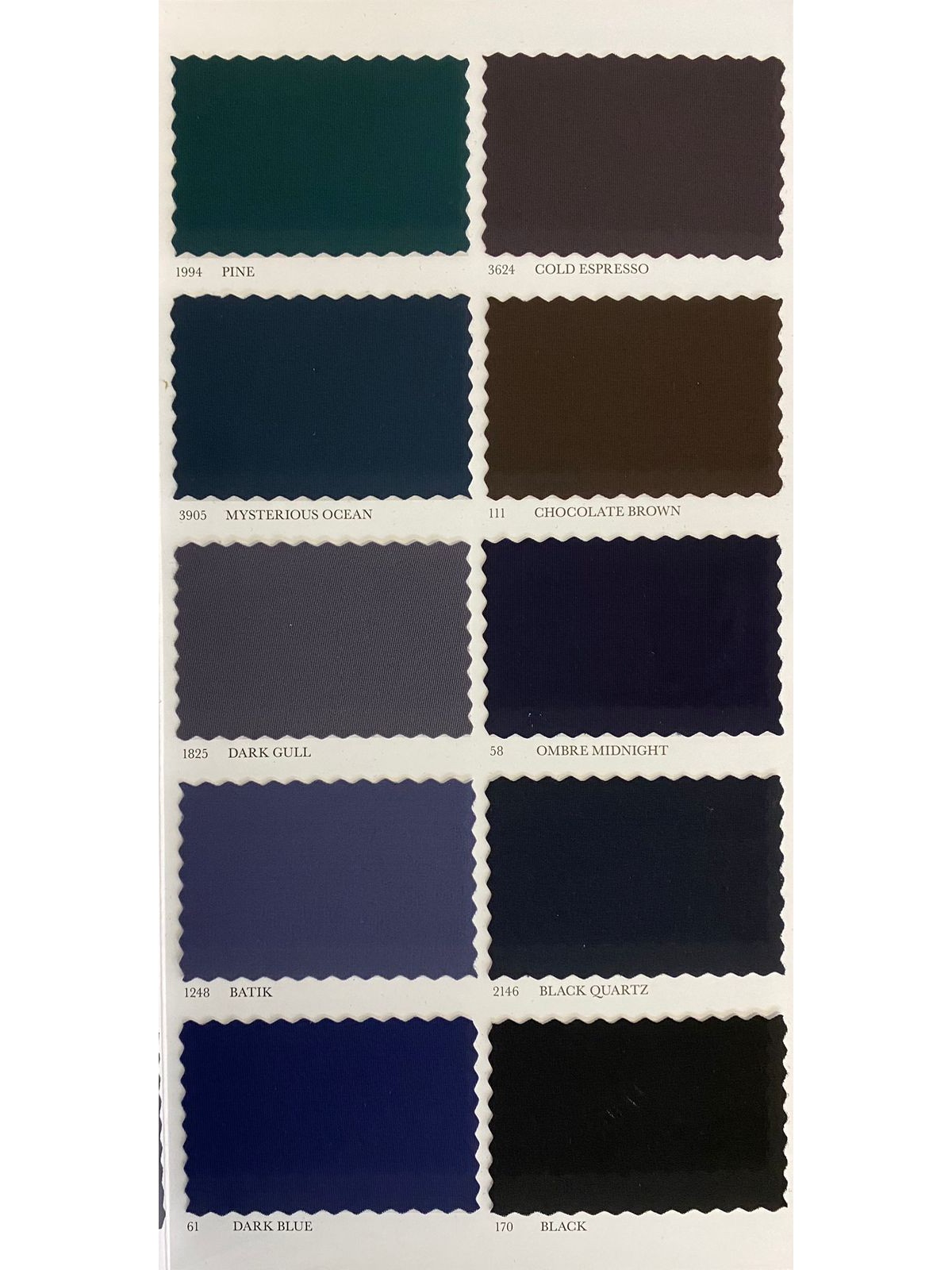 Карта цветов Lauma Fabrics