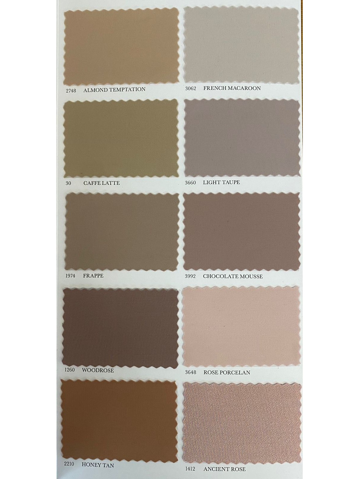 Карта цветов Lauma Fabrics