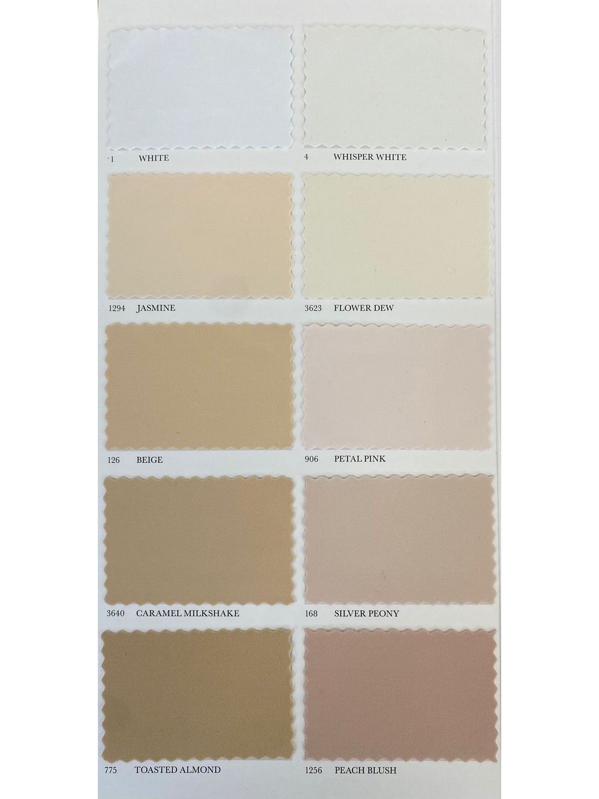 Карта цветов Lauma Fabrics