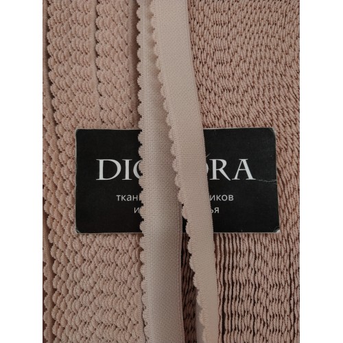 Лента отделочная эластичная 605/20 серебристый пион (168)