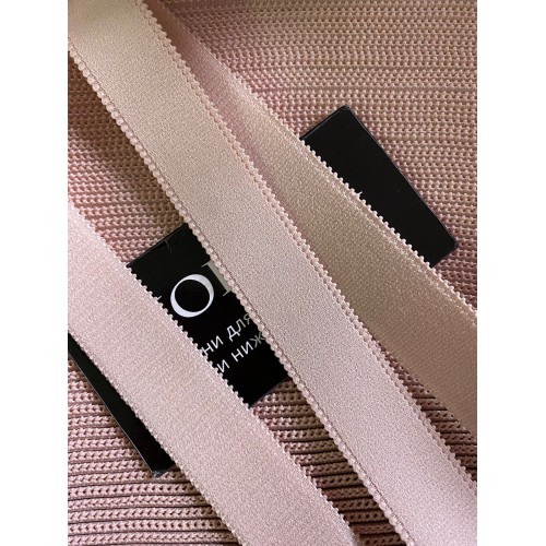 Лента бретелечная эластичная 612/25 серебристый пион (168)