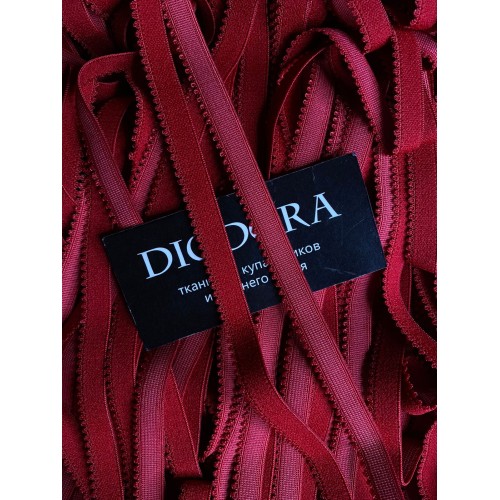 Лента отделочная эластичная 635/12 темно красный (101)