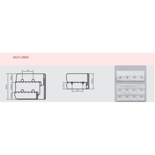 Застежка крючки-петли в рулоне 4419-2REH черный (170)