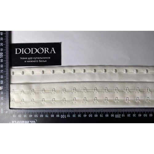 Застежка крючки-петли в рулоне 4419-2REH сумрачный белый (004)