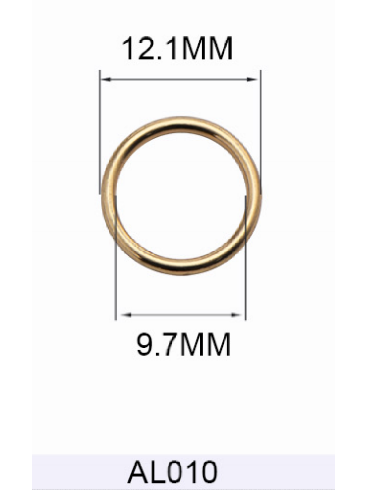 Кольцо металлическое AL010 золото (LG) 