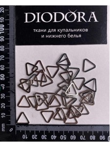 Кольцо металлическое треугольное AL011TR серебро (SS) 