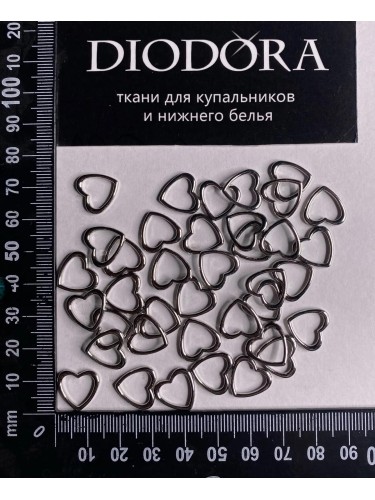 Кольцо металлическое сердечко AL11H серебро (SS) 