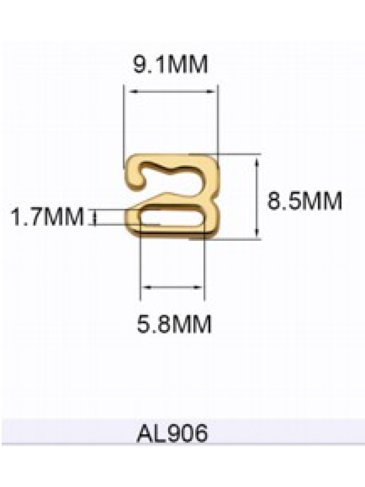 Застежка металлическая AL906 золото (LG)