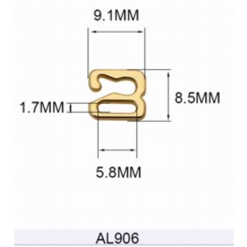 Застежка металлическая AL906 золото (LG)
