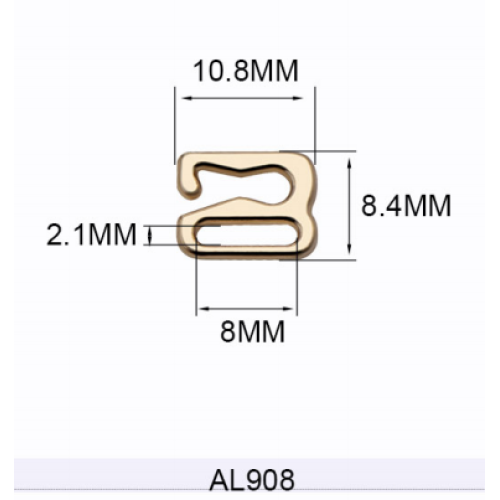 Застежка металлическая AL908 золото (LG)