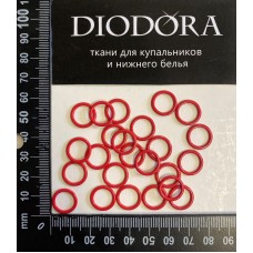 Кольцо металлическое M010N красный (100)