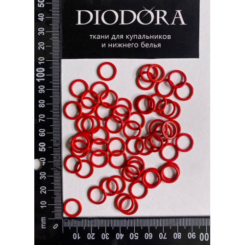 Кольцо металлическое M010N красный (100)