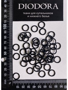 Кольцо металлическое M010N черный (170)