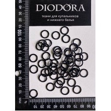 Кольцо металлическое M010N черный (170)