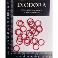 Кольцо металлическое M014N темно красный (101)