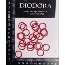 Кольцо металлическое M014N темно красный (101)