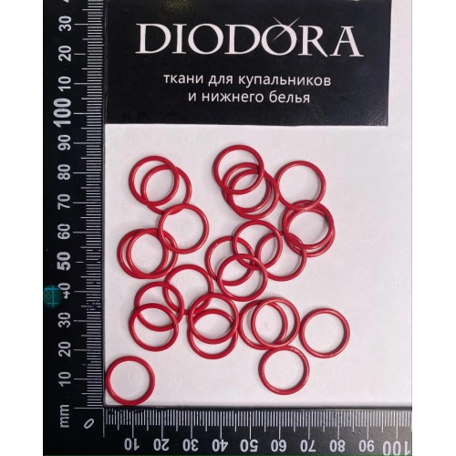 Кольцо металлическое M014N темно красный (101)