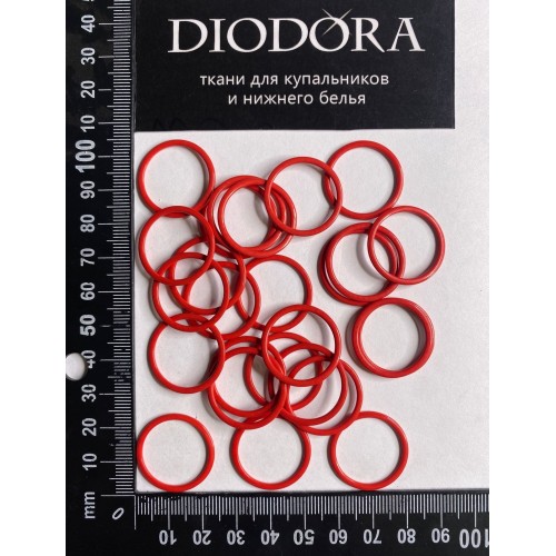 Кольцо металлическое M020N красный (100)