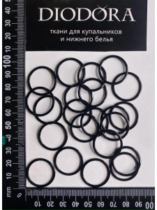 Кольцо металлическое M020N черный (170)